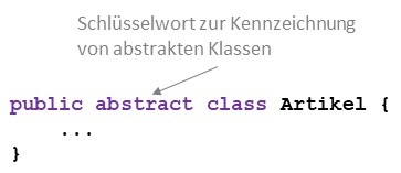 Kennzeichnung einer abstrakten Klasse in Java