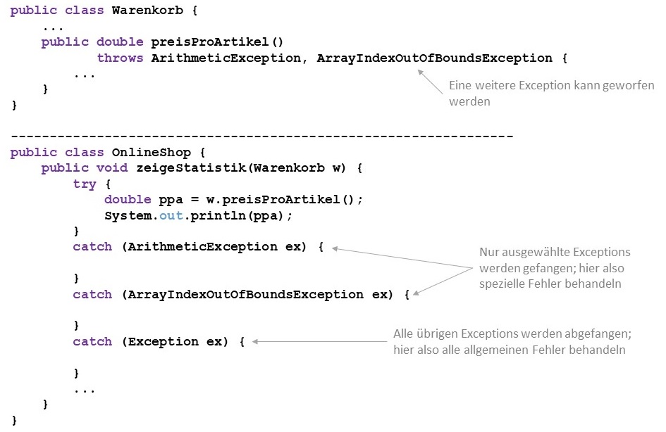Erweiterter try/catch-Block