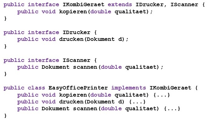 Implementierung einer Interface-Mehrfachvererbung