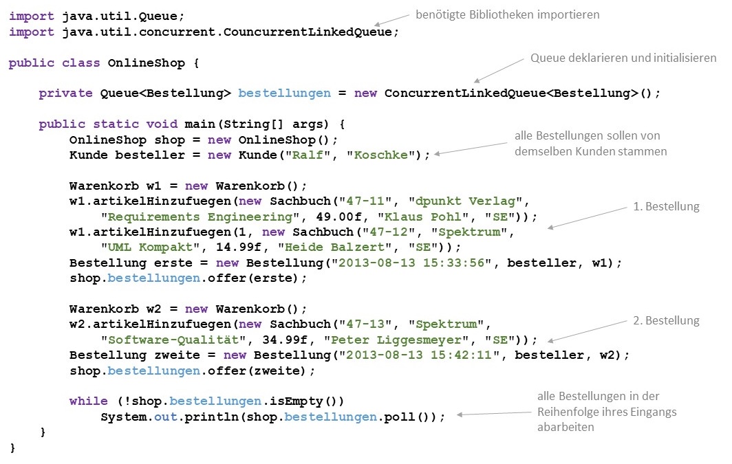 Anwendungsbeispiel Queue