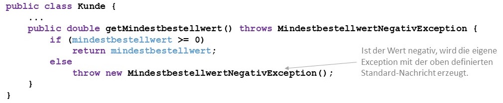 Werfen einer eigenen Exception