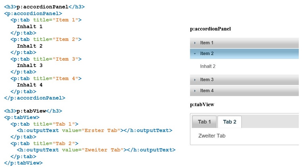 Abbildung: TabView und AccordionPanel